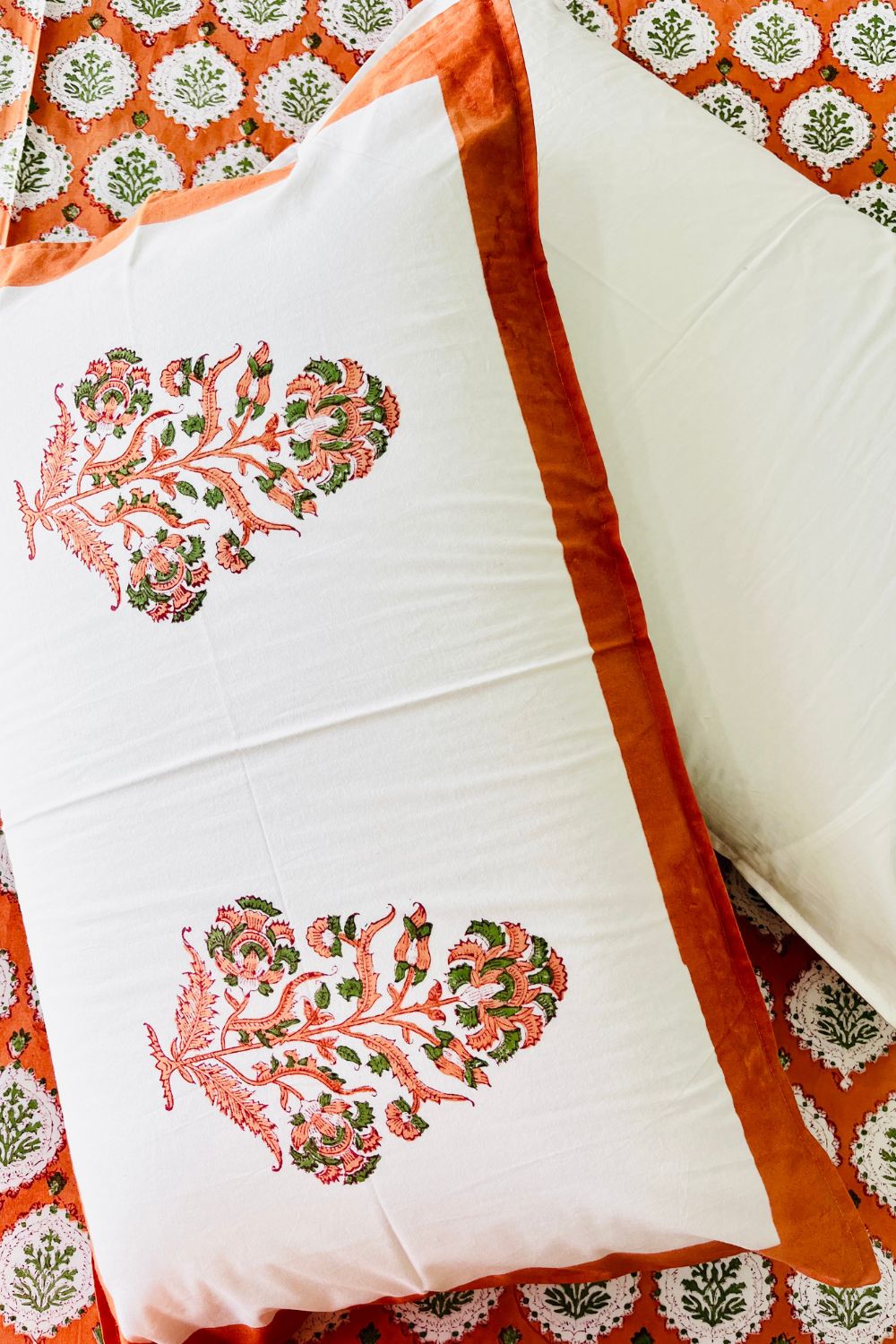 Gheru Hand Block Printed Cotton Bedsheet