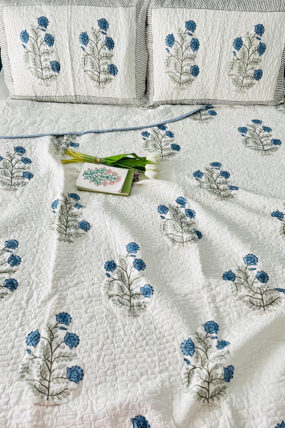 Nilay Handblock Printed Quilted Bedcover