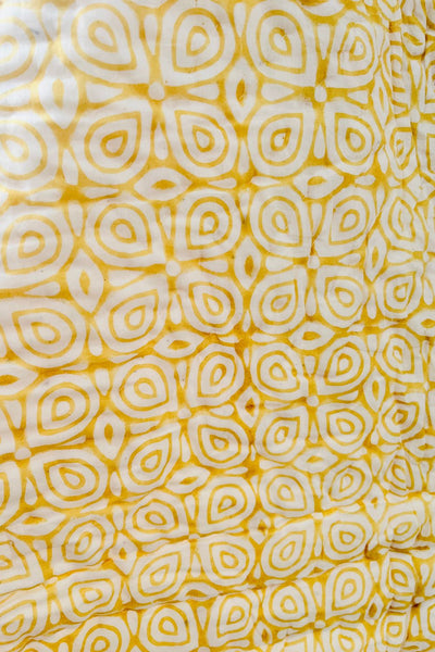 Mustard Geometrical Hand Block Print Reversible Quilt