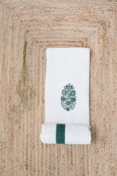Wildflower Hand Block Printed Bath Towel