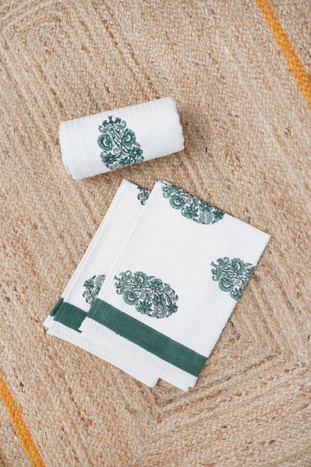Wildflower Hand Block Printed Bath Towel