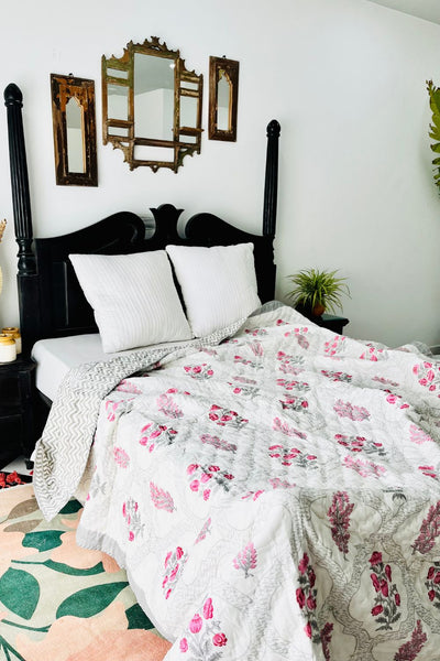 Gulshan Hand Block Print Reversible Quilt