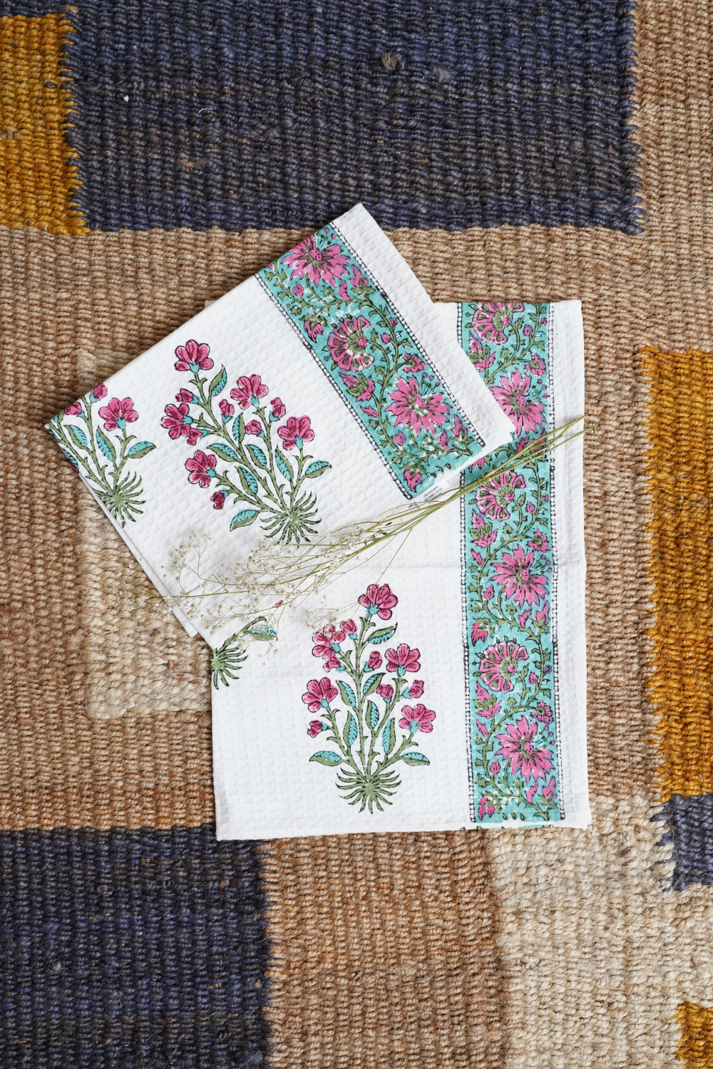 GulBahar Hand Block Printed Tea Towel (Set of 2)